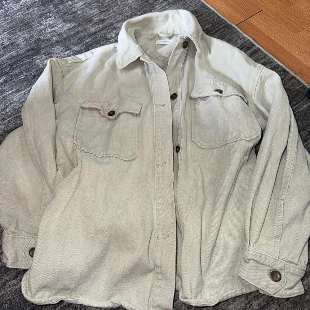 Unbranded Women's Cream and Green Jacket